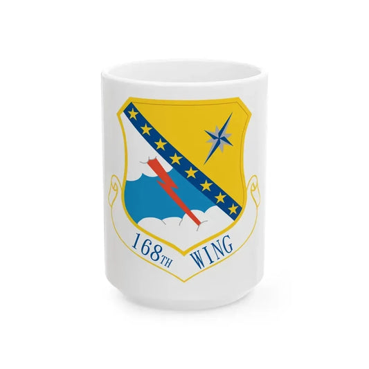 168th Wing emblem (U.S. Air Force) White Coffee Mug 15oz - Go Mug Yourself