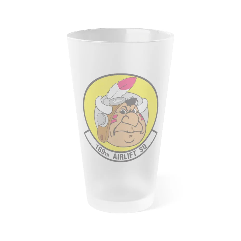 169 Airlift Squadron (U.S. Air Force) Frosted Pint Glass 16oz-16oz-Frosted-Go Mug Yourself