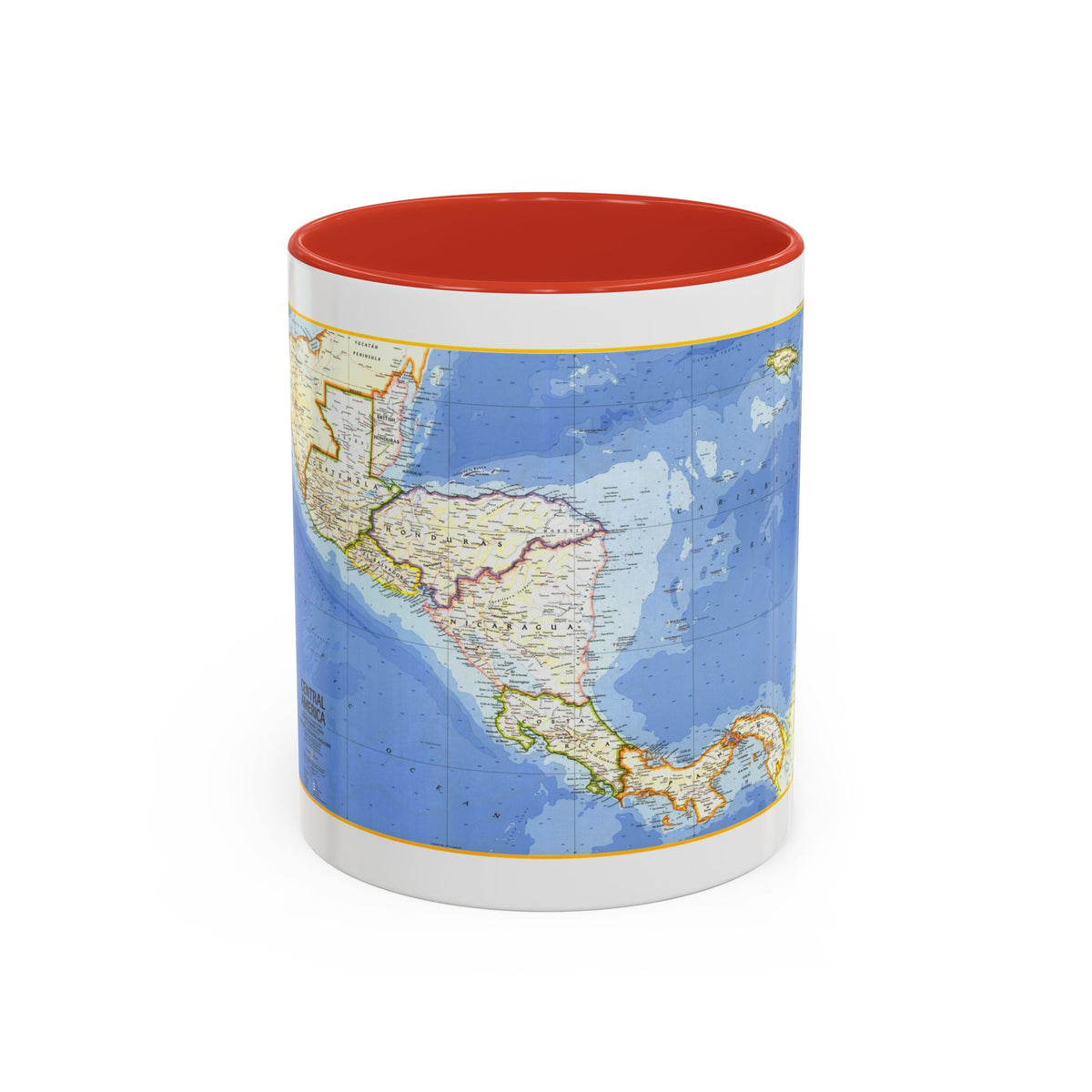 Central America (1973) (Map) Accent Coffee Mug