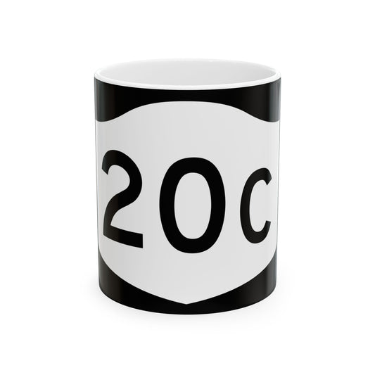 NY-20C (New York) (Road Sign) White Coffee Mug