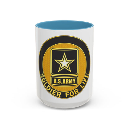Soldier for Life Lapel Button (U.S. Army) Accent Coffee Mug