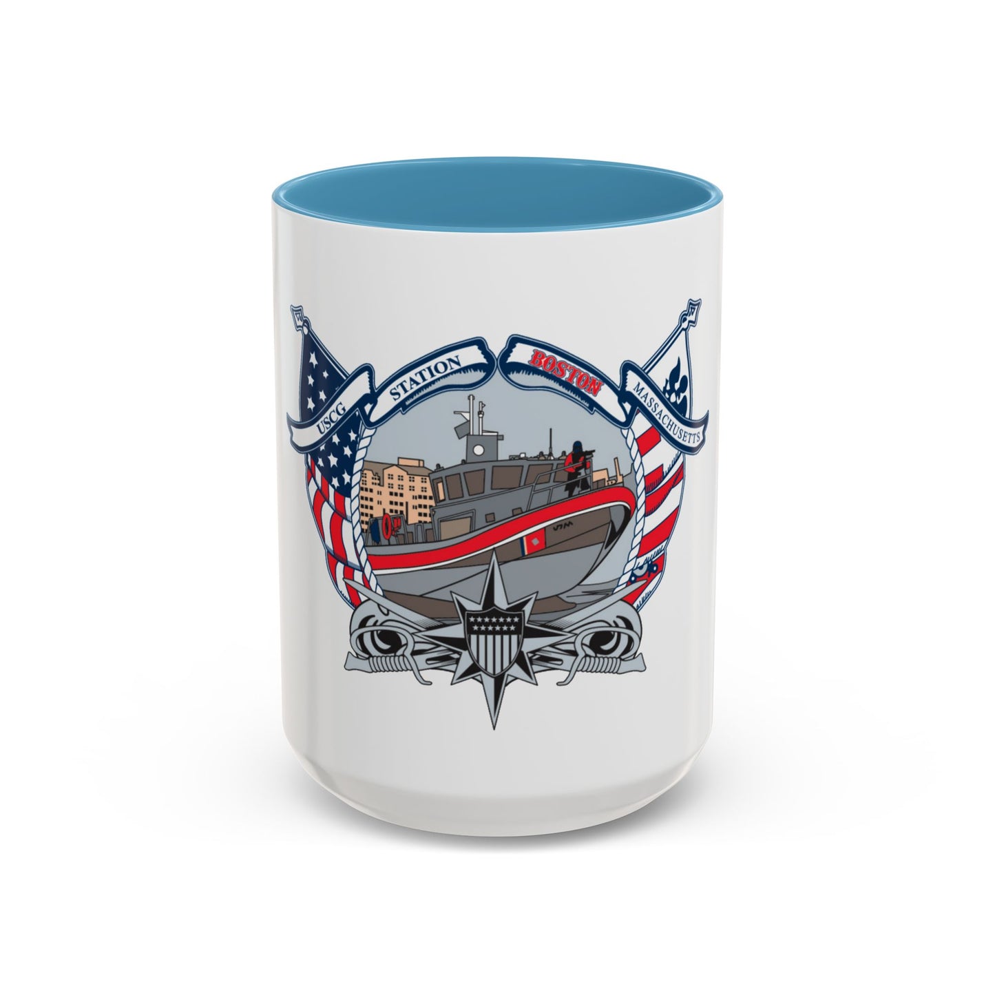 USCG Station Boston (U.S. Coast Guard) Accent Coffee Mug