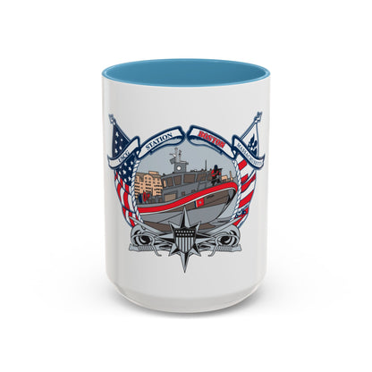 USCG Station Boston (U.S. Coast Guard) Accent Coffee Mug