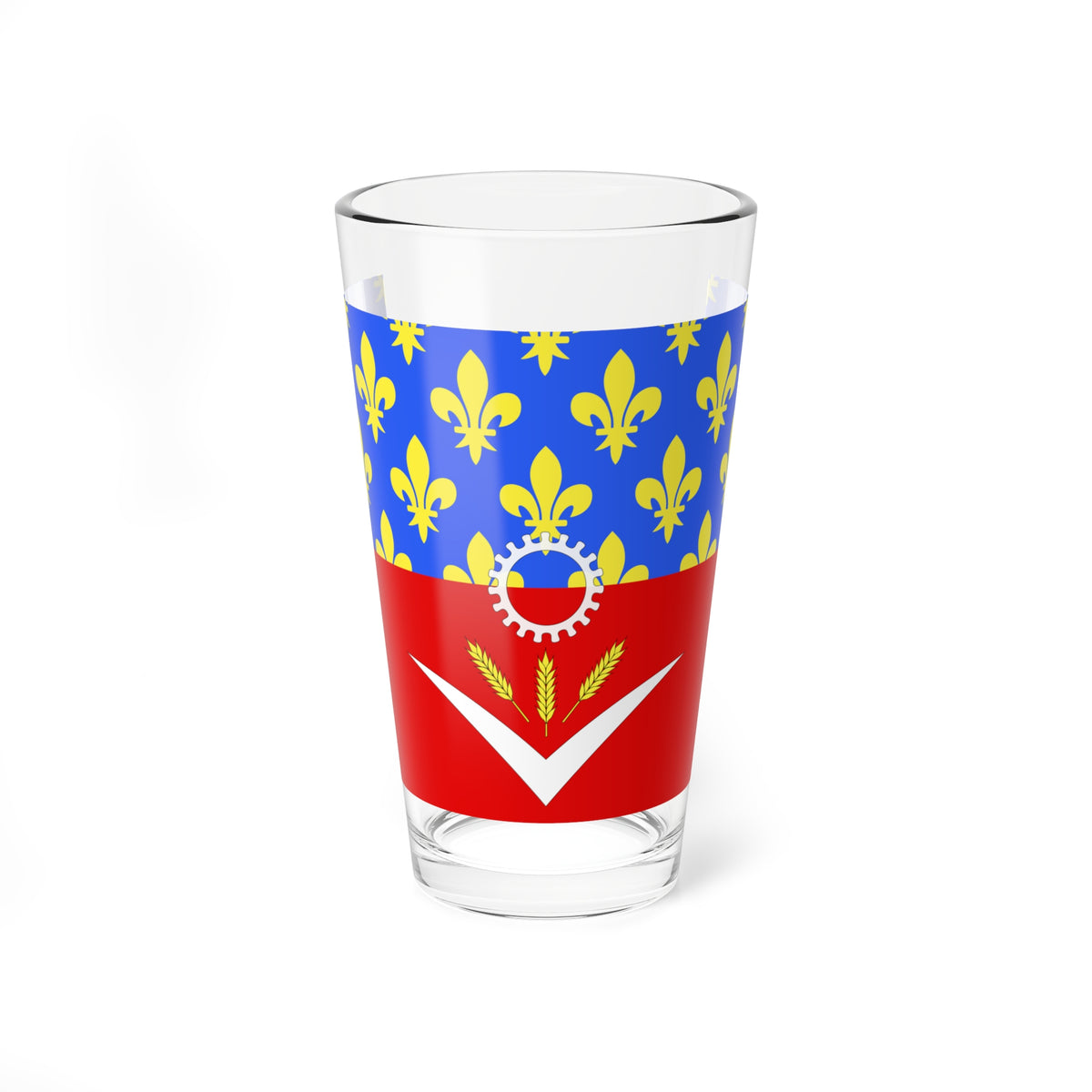 Proposition de drapeau fr departement Seine-Saint-Denis (France) Pint Glass 16oz
