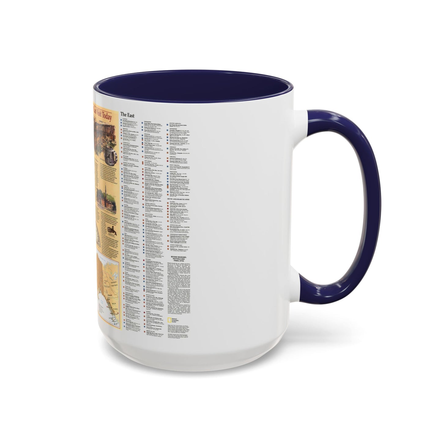 North America - Indian America - What You Can Visit Today (1991) (Map) Accent Coffee Mug