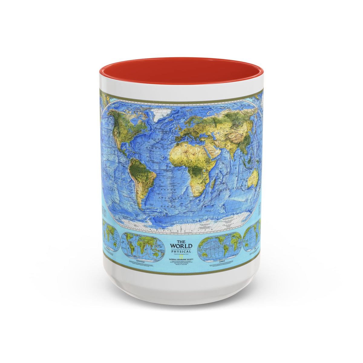 World Map - Physical (1994) (Map) Accent Coffee Mug