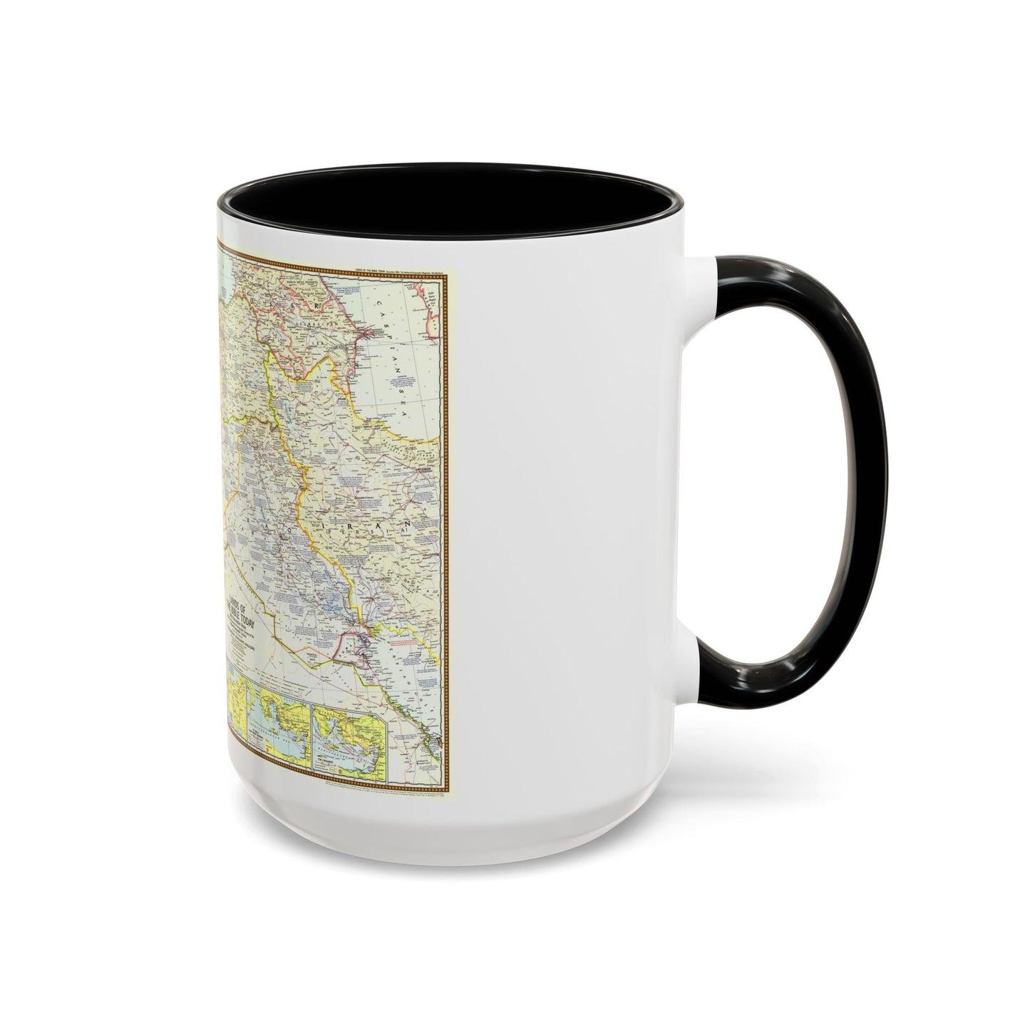 Middle East - Lands of the Bible Today (1967) (Map) Accent Coffee Mug