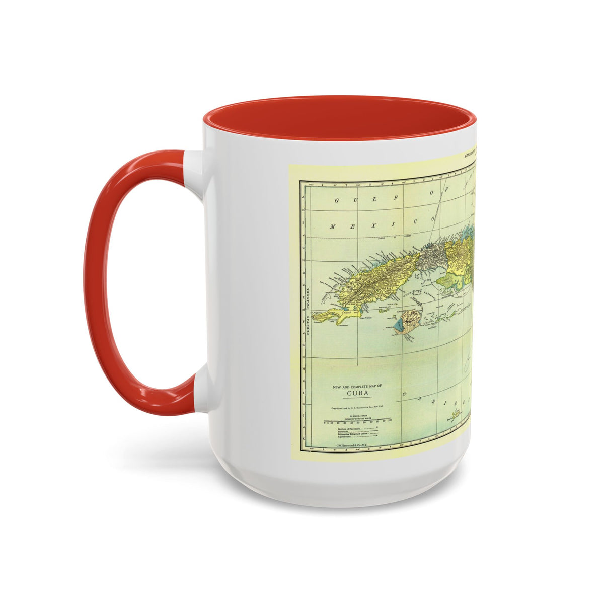 Central America - Cuba (1906) (Map) Accent Coffee Mug