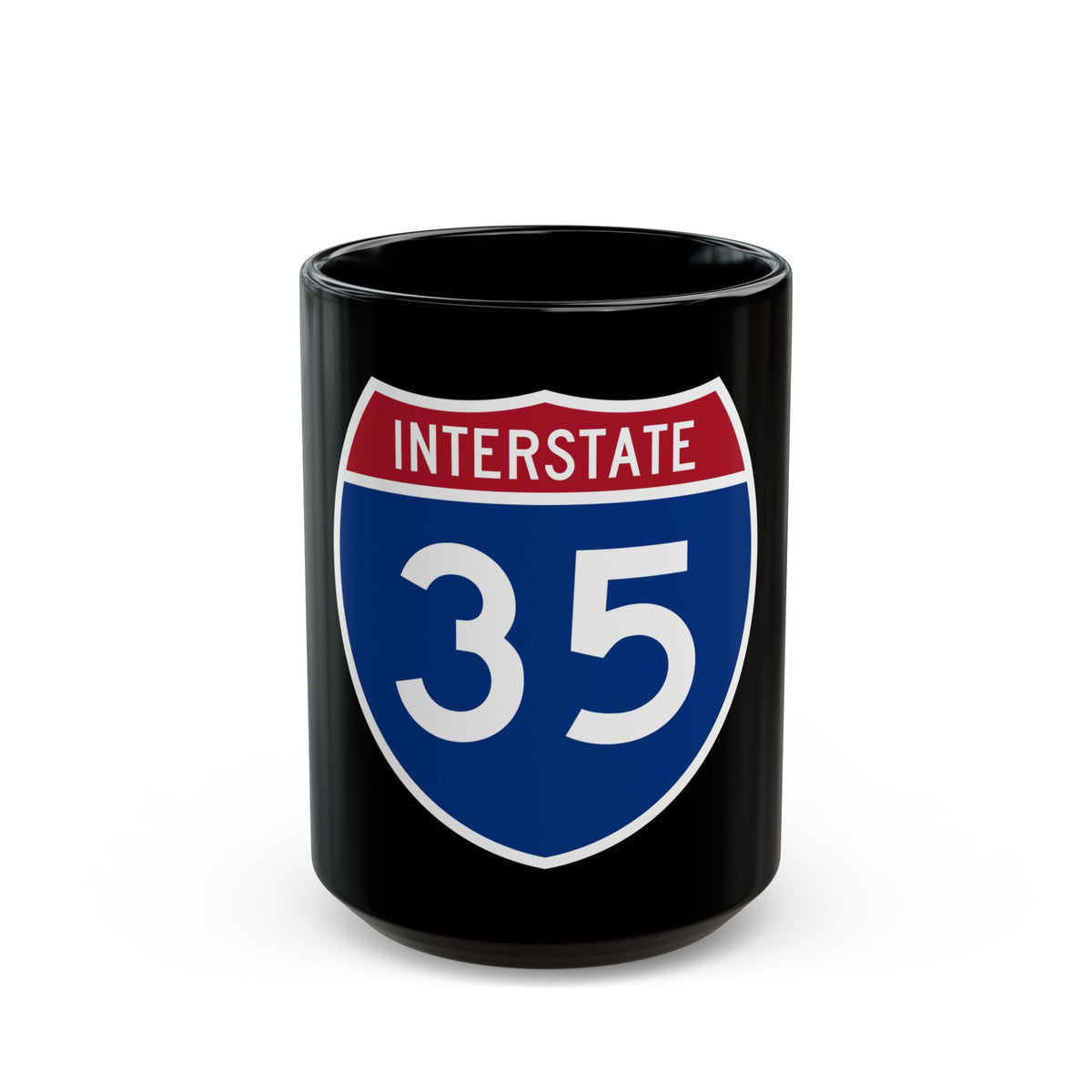 Interstate 35 (U.S. Highways) Black Coffee Mug