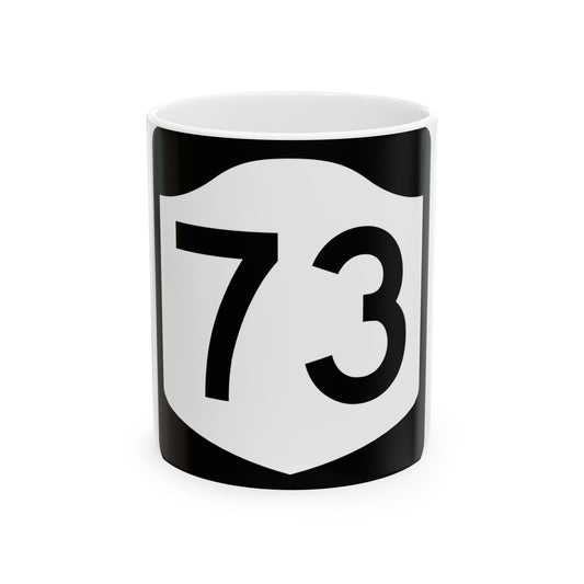 NY-73 (New York) (Road Sign) White Coffee Mug