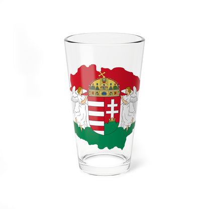 Kingdom of Hungary flag map (Hungary) Pint Glass 16oz