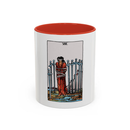 The 8 of Swords (Tarot Card) Accent Coffee Mug