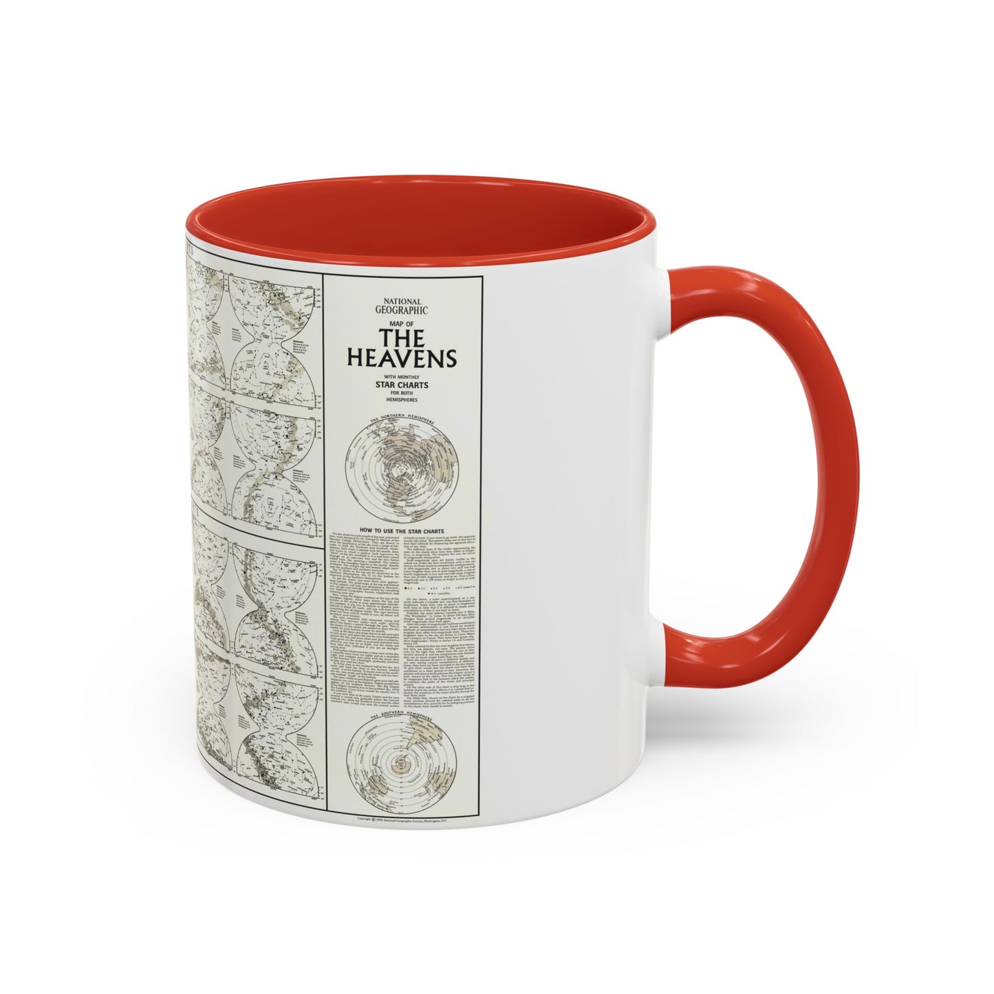 Heavens, The - Monthly Star Charts (1970) (Map) Accent Coffee Mug