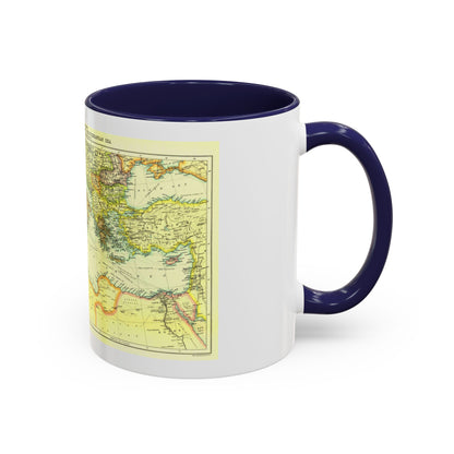 Mediterranean - Countries Bordering the (1912) (Map) Accent Coffee Mug