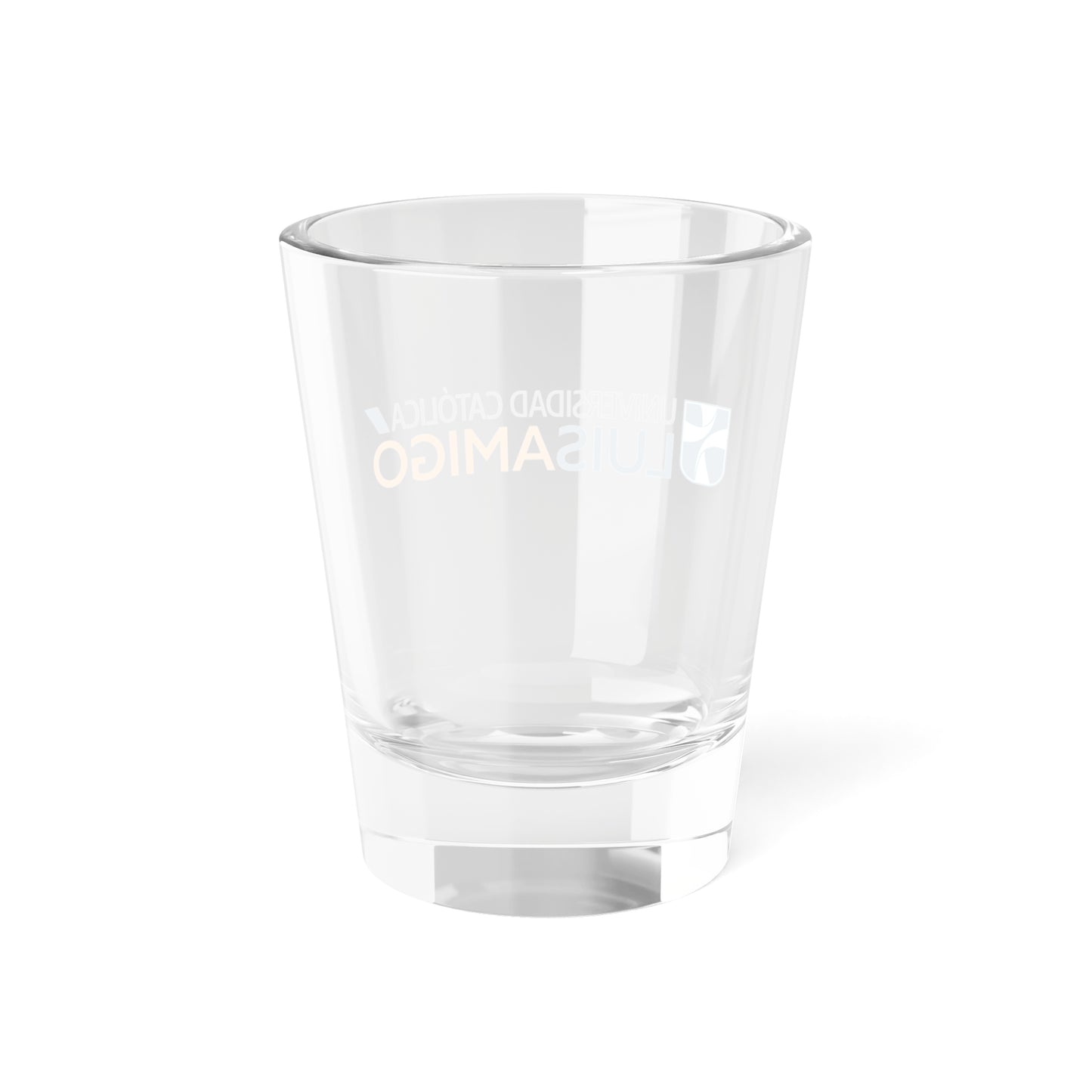 Logo de la Universidad Católica Luis Amigó (Colombia) (Coat of Arms) Shot Glass 1.5oz