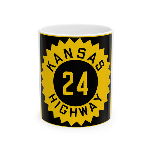 K-24 1926 (Kansas) (Road Sign) White Coffee Mug