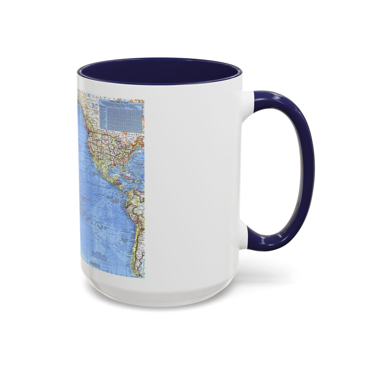 Pacific Ocean (1969) (Map) Accent Coffee Mug