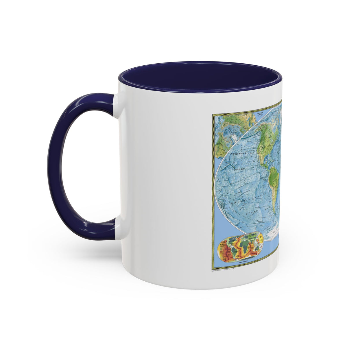 World Map - Physical (2005) (Map) Accent Coffee Mug