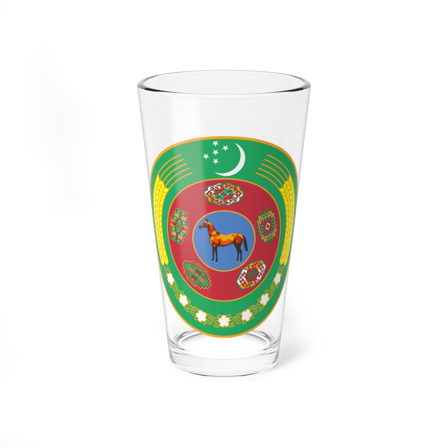 Emblem of Turkmenistan 2000-2003 (Turkmenistan) (Coat of Arms) Pint Glass 16oz
