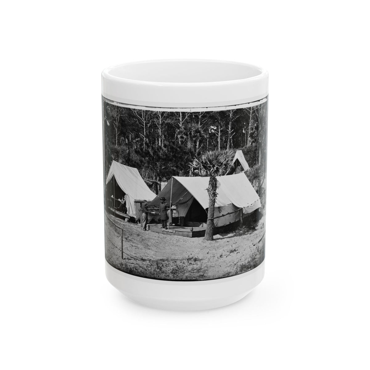Morris Island, South Carolina. General Quincy A. Gillmore In Front Of His Tent 001 (U.S. Civil War) White Coffee Mug
