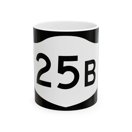 NY-25B (New York) (Road Sign) White Coffee Mug