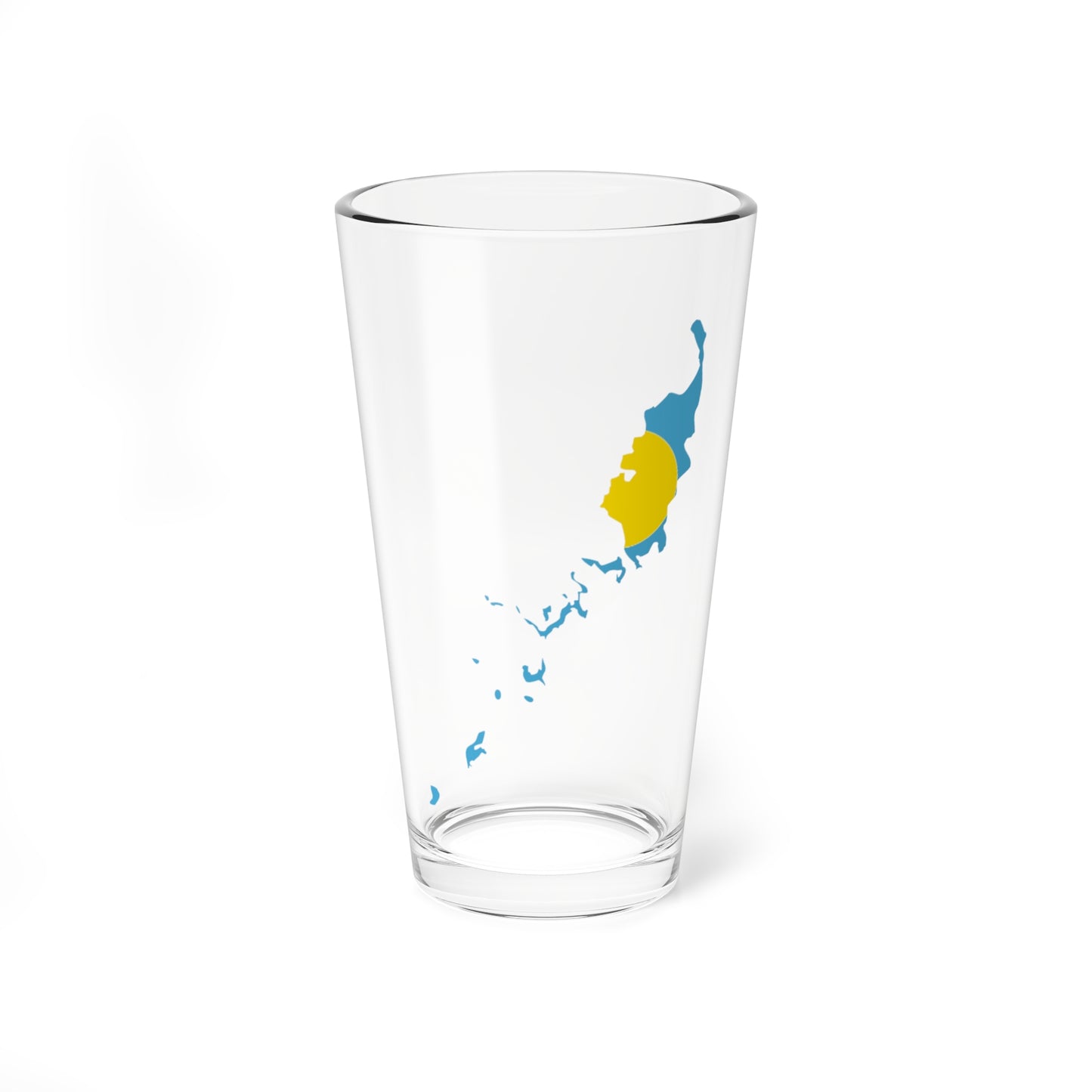Flag map of Palau (Palau) Pint Glass 16oz
