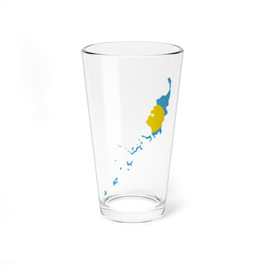 Flag map of Palau (Palau) Pint Glass 16oz