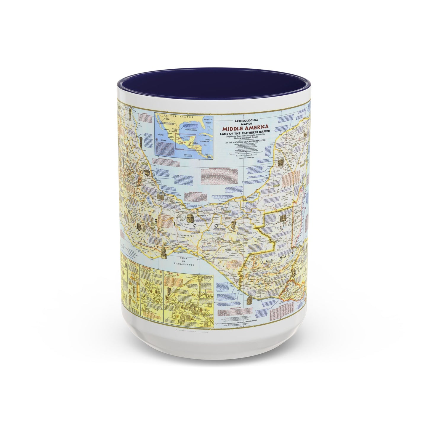 Tasse à café décorative Amérique centrale - Carte archéologique 1 (1968) (Carte)