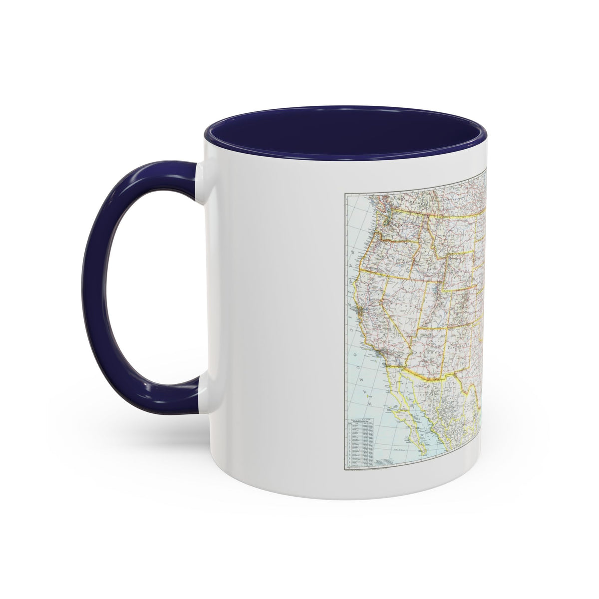 USA - The United States (1940) (Map) Accent Coffee Mug