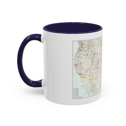 USA - The United States (1940) (Map) Accent Coffee Mug
