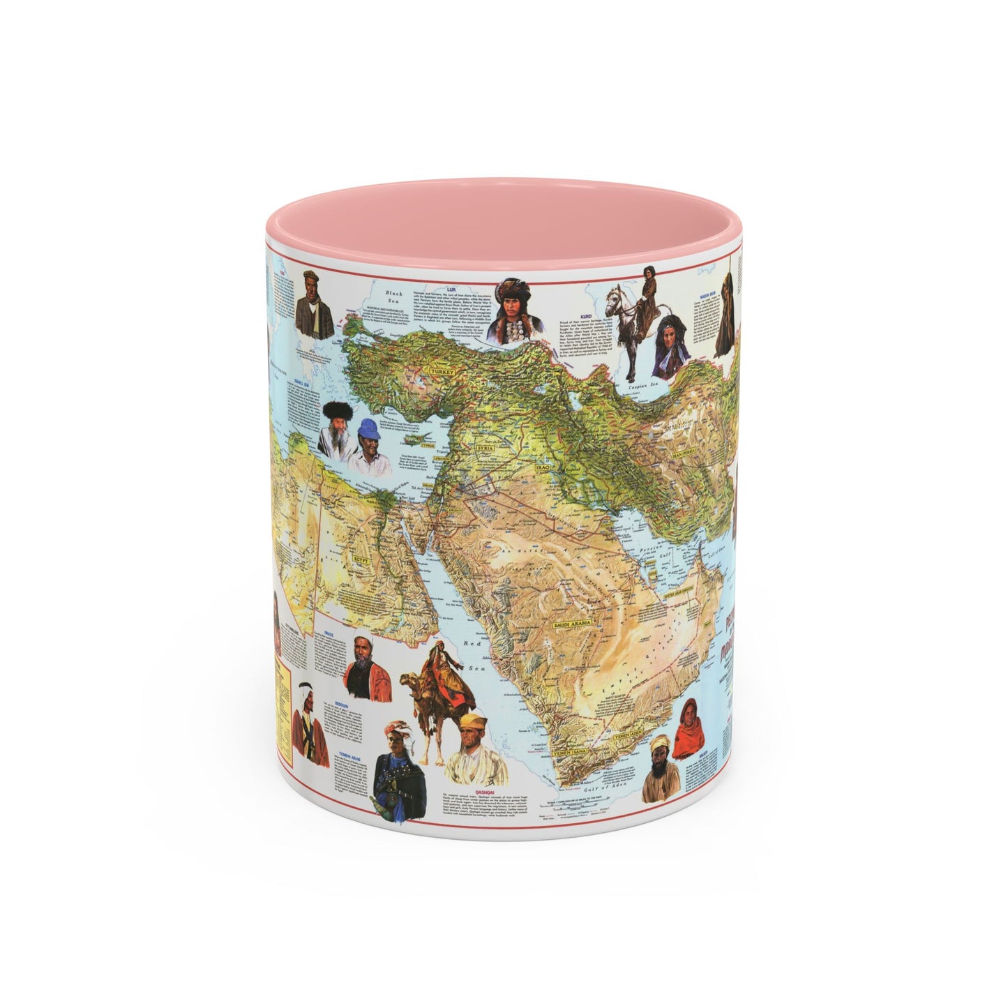 Middle East - The Peoples 1 (1972) (Map) Accent Coffee Mug