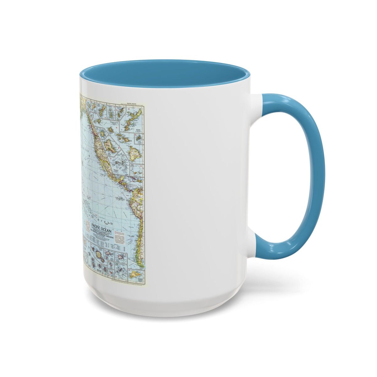Pacific Ocean (1952) (Map) Accent Coffee Mug