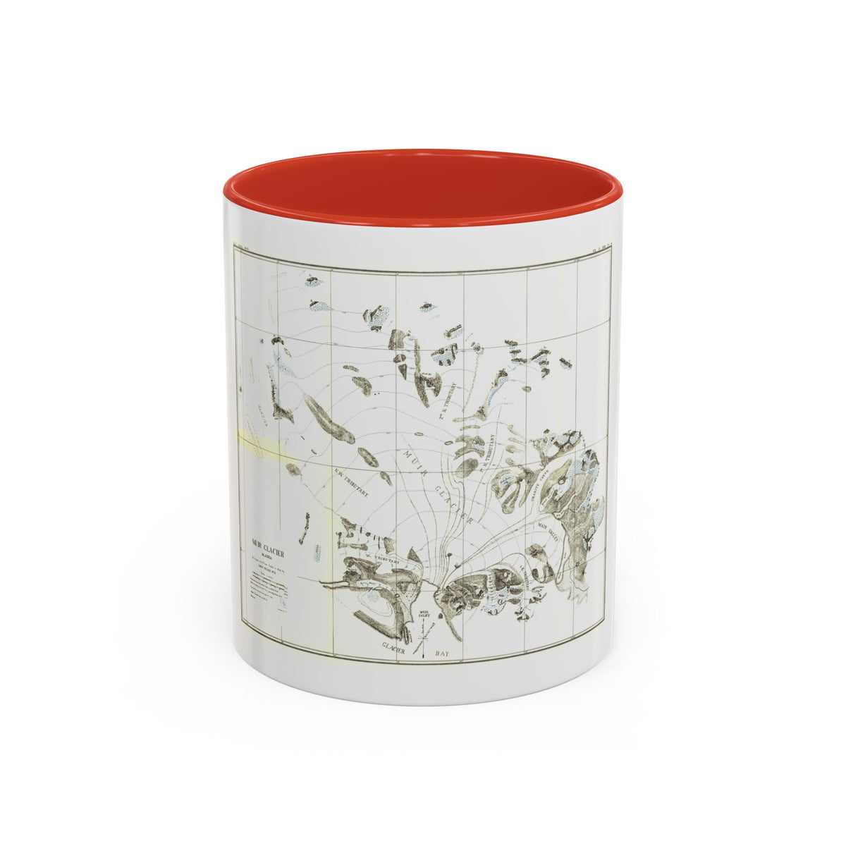 Alaska - Muir Glacier (1890) (Map) Accent Coffee Mug
