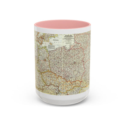Poland and Czechoslovakia (1958) (Map) Accent Coffee Mug