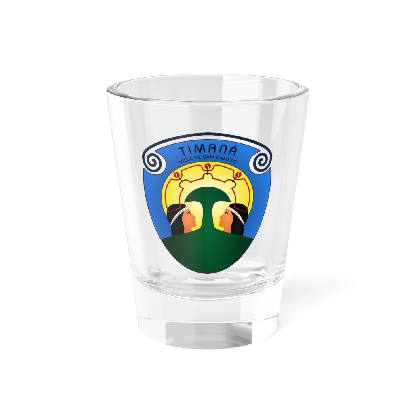 Escudo del municipio de Timana Huila (Colombia) (Coat of Arms) Shot Glass 1.5oz