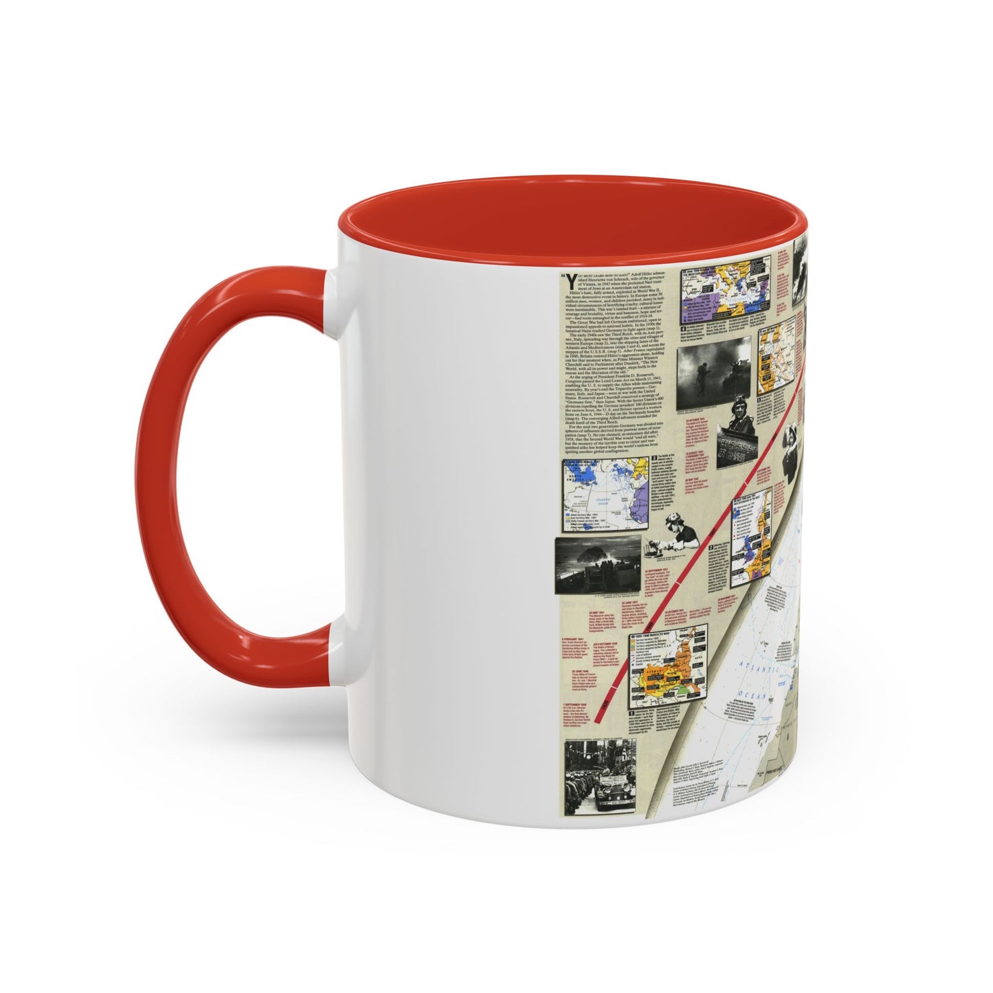 World War II- Europe and North Africa (1991) (Map) Accent Coffee Mug