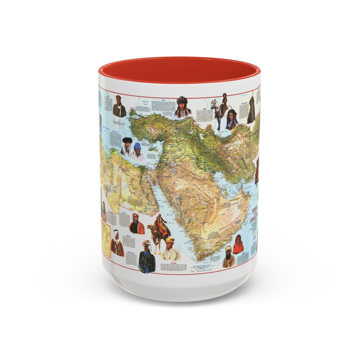 Middle East - The Peoples 1 (1972) (Map) Accent Coffee Mug