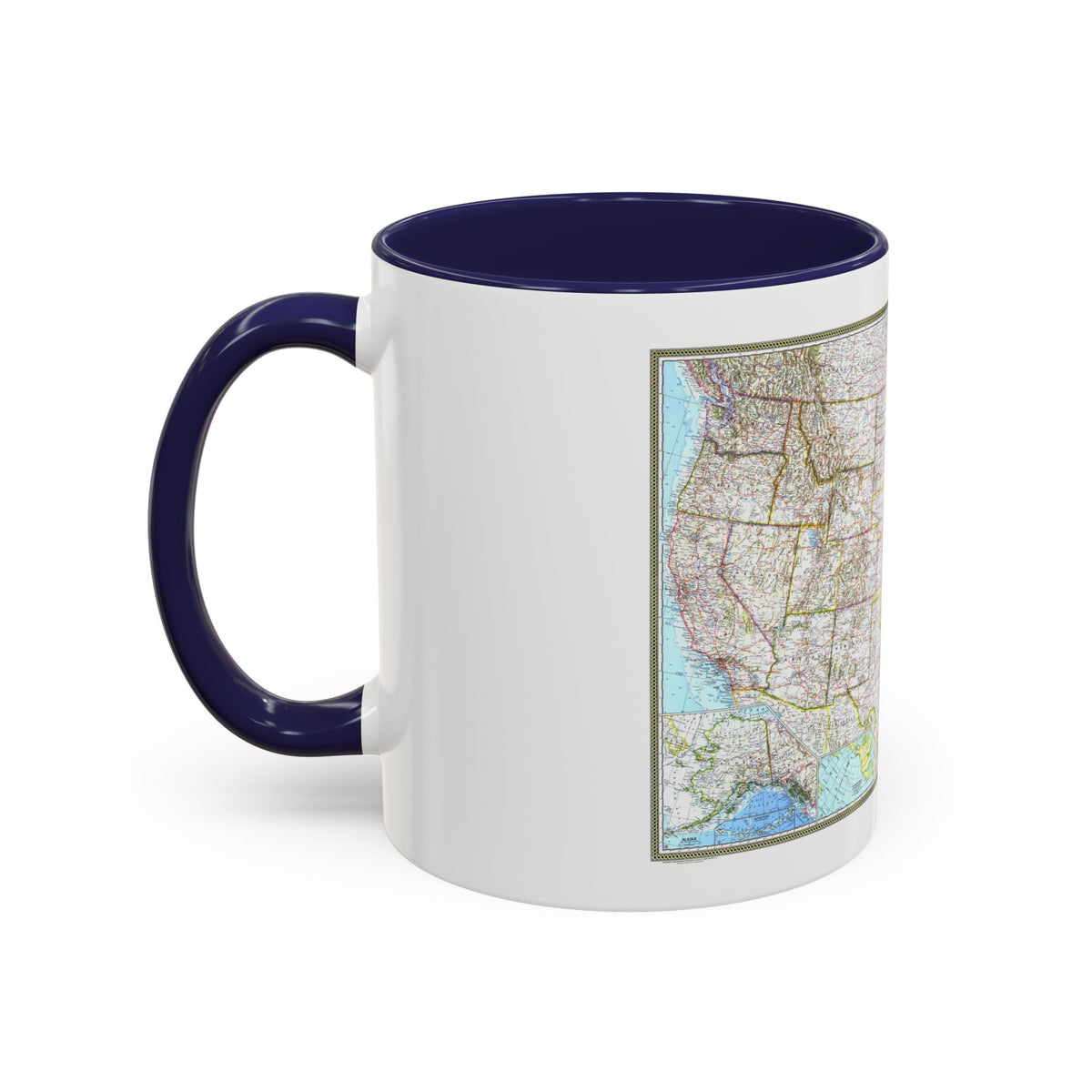 USA - The United States (1968) (Map) Accent Coffee Mug