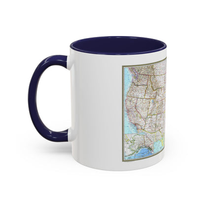 USA - The United States (1968) (Map) Accent Coffee Mug