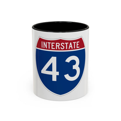 Interstate 43 (U.S. Highways) Accent Coffee Mug