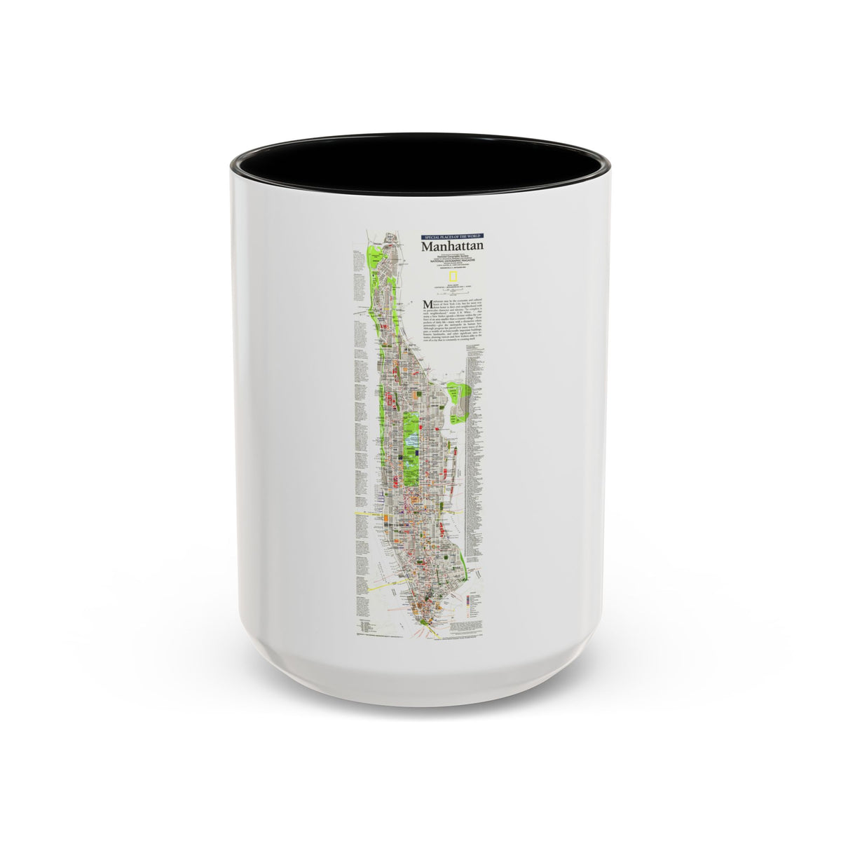 USA - Manhattan (1990) (Map) Accent Coffee Mug