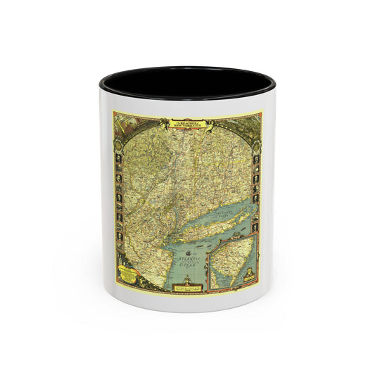 USA - New York City (1939) (Map) Accent Coffee Mug