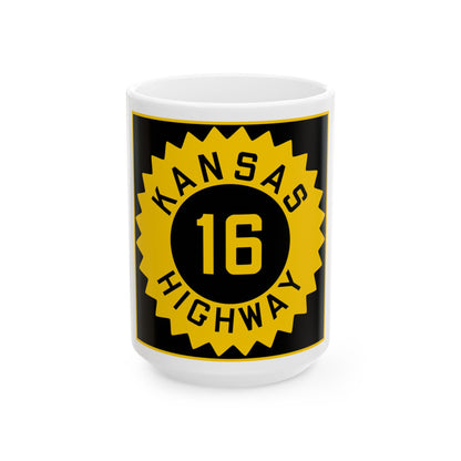 K-16 1926 (Kansas) (Road Sign) White Coffee Mug
