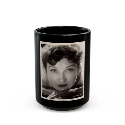 Carol Ohmart #25 (Vintage Female Icon) Black Coffee Mug-15oz-Go Mug Yourself