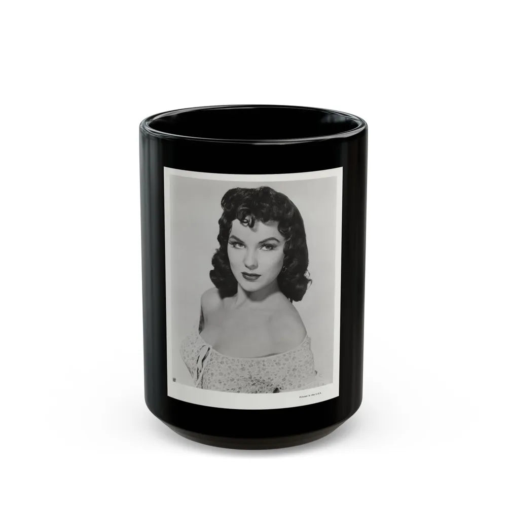 Debra Paget #609 - 8x10 B&W Upper Body Glamour Promo Photo for ''The Gambler From Natchez'' '54 (Vintage Female Icon) Black Coffee Mug-15oz-Go Mug Yourself