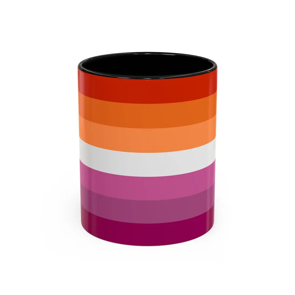 Lesbian 2 Pride Flag - Accent Coffee Mug-11oz-Black-Go Mug Yourself