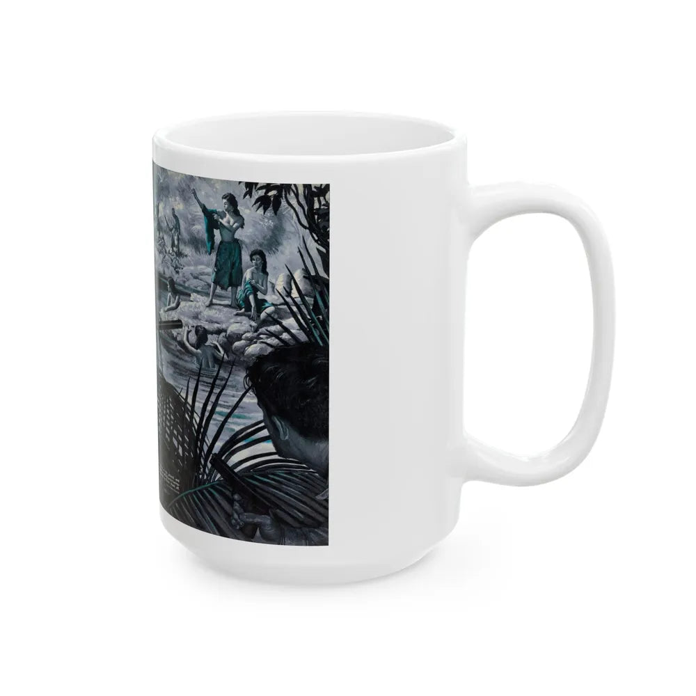 Death Trek Of Sgt. 'Shotgun' Schultz, For Men Only, February 1959 - White Coffee Mug-Go Mug Yourself