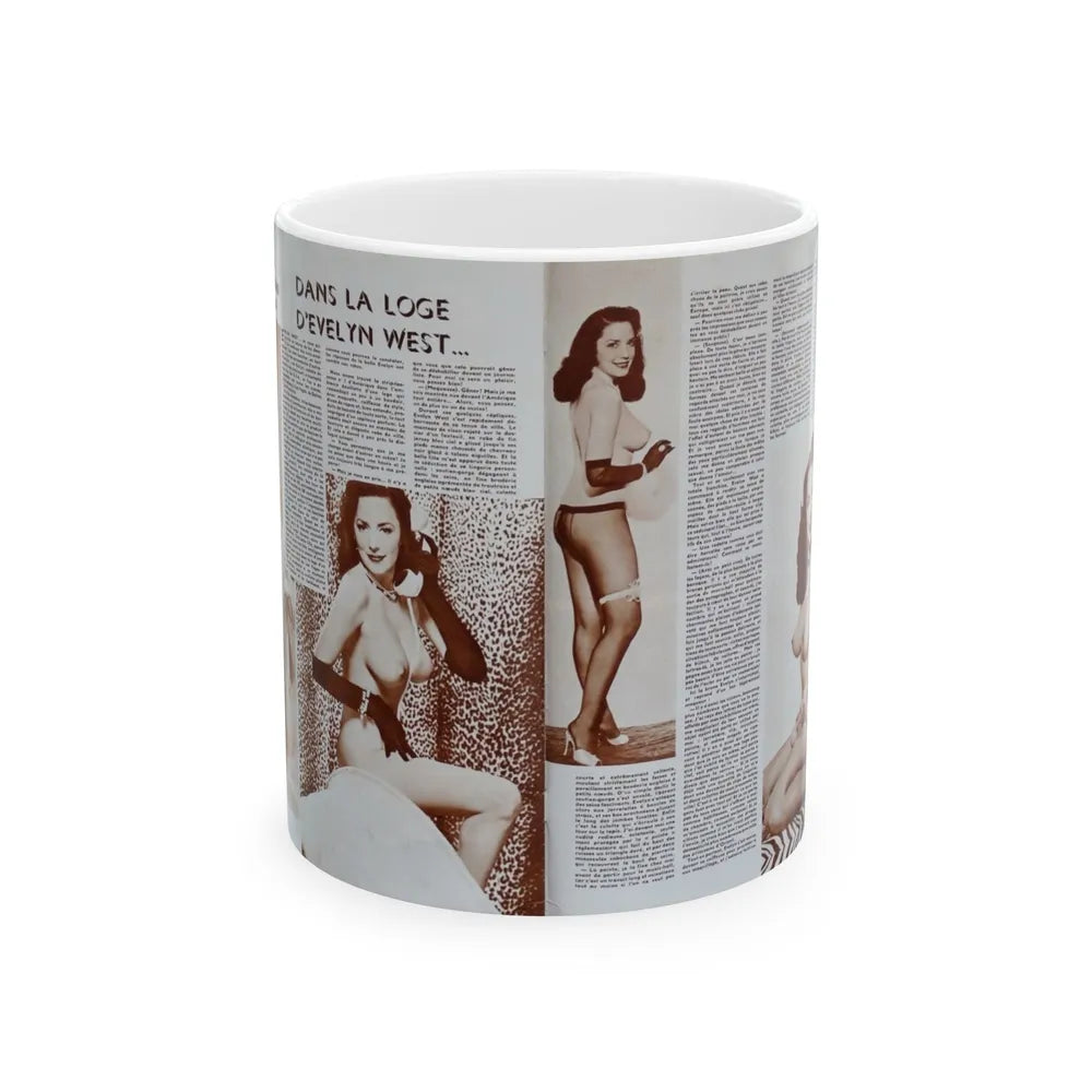 Evelyn West #19 (Vintage Female Icon) White Coffee Mug-11oz-Go Mug Yourself