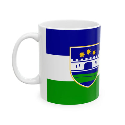 Flag of Una Sana Canton Bosnia and Herzegovina - White Coffee Mug-Go Mug Yourself