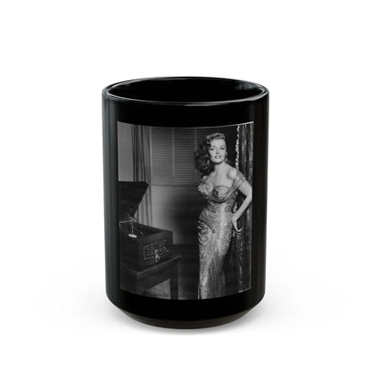 Jane Russell #237 (Vintage Female Icon) Black Coffee Mug-15oz-Go Mug Yourself